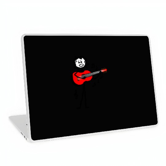 Guitar girl red guitar singing Laptop Skins