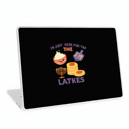I'm Just Here for the Latkes Fun Hanukkah Vibes Laptop Skins