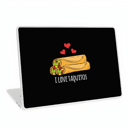 I Love Taquitos Laptop Skins for Mexican Food Fans
