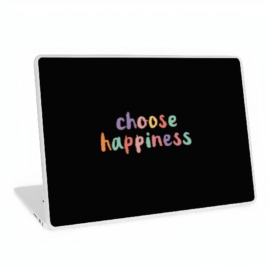 Choose Happiness Retro Colorful Pastel Kids Laptop Skins