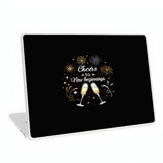 Cheers To New Beginings - Festive New Year's Eve Laptop Skins