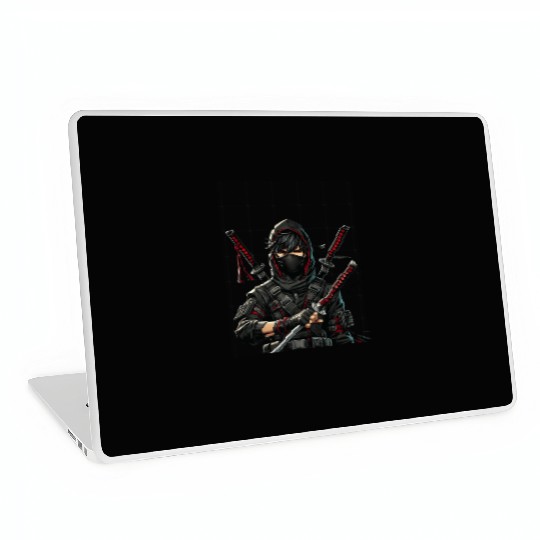 Stealth Assassin with Dual Katana Laptop Skins