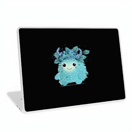Cute Blueberry Monster - Fruity and Playful Laptop Skins