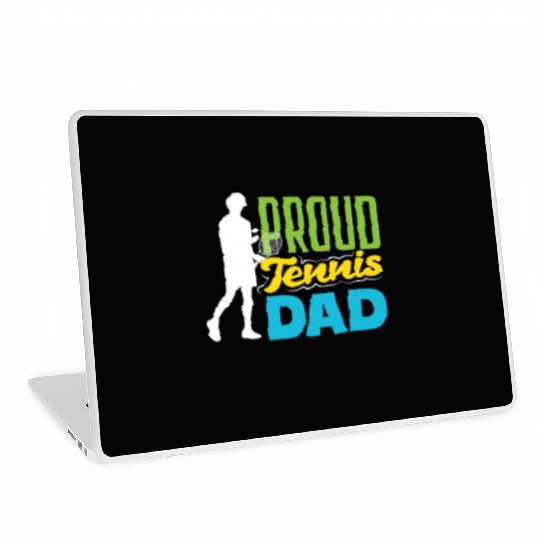 Proud Tennis Dad Graphic Silhouette Laptop Skins