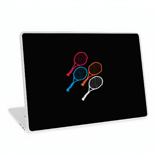 Retro Tennis Rackets Colorful Vibe Laptop Skins