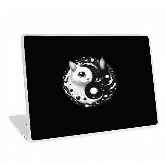 Ying and Yang Cats Asian Meditation Gift Idea Laptop Skins