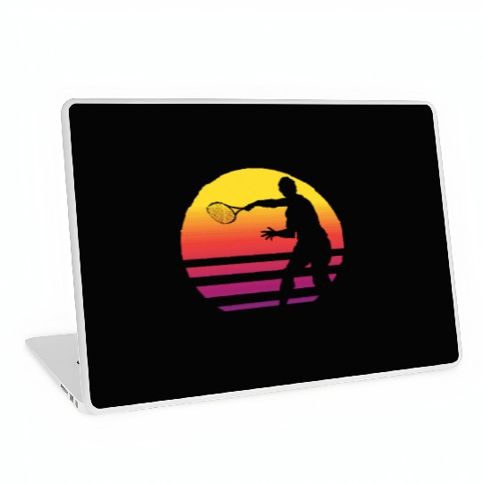 Retro Sunset Tennis Enthusiast Graphic Laptop Skins