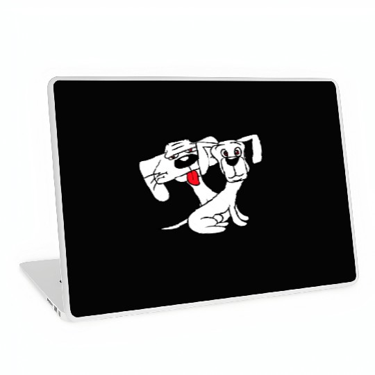 2 Dogs Looking Funny Silly Sitting Cool Team Crew Laptop Skins