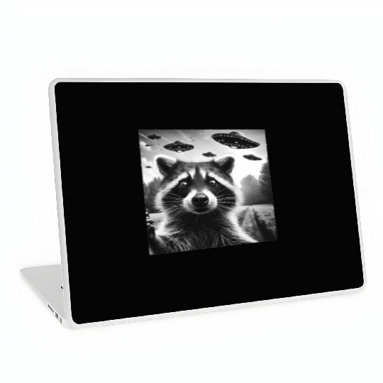 Racoon trash panda Funny Graphic Selfie UFOs Weir Laptop Skins