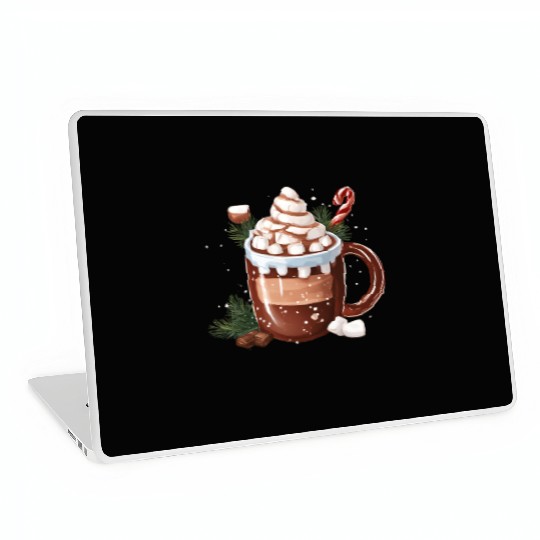 Festive Hot Chocolate with Marshmallows Laptop Skins