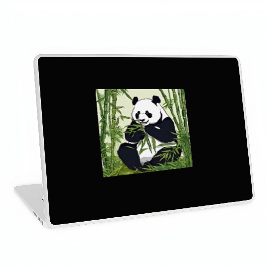 Chill Panda Eating Bamboo Cute Relaxed Design Laptop Skins