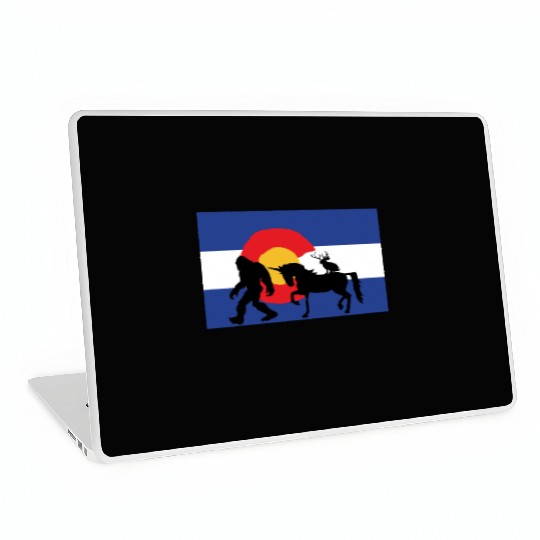 Mythical Creature and Jeep in Colorado Flag Laptop Skins