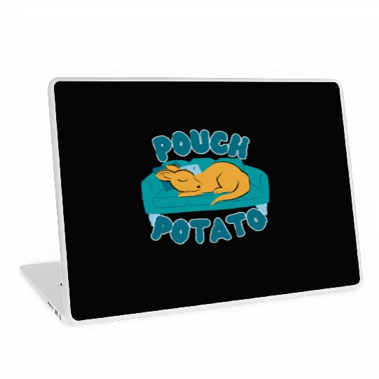 Pouch Potato Funny Cute Sleepy Kangaroo Laptop Skins