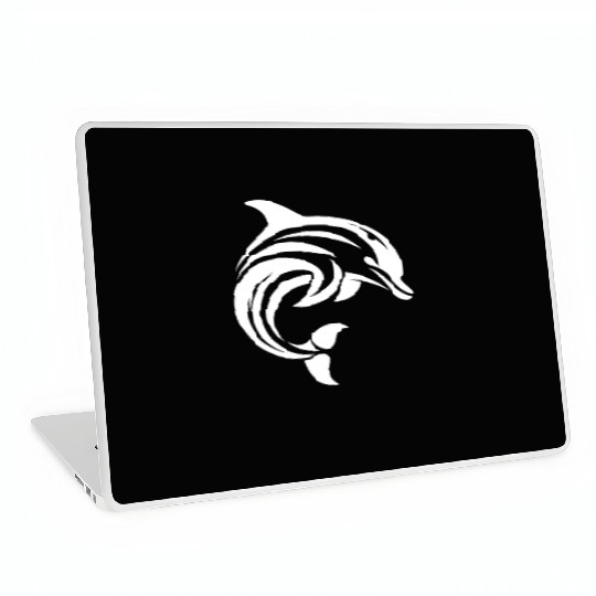 Dolphin T Tattoo In Sweeping Shape Laptop Skins