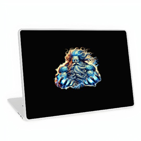 The Greek God Zeus with Lightning Laptop Skins