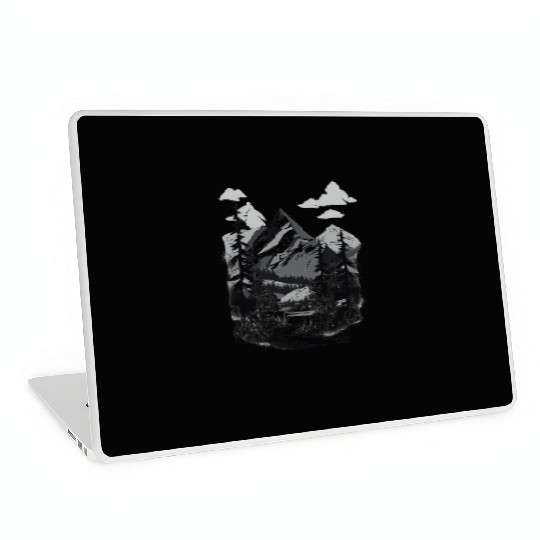 Monochrome Mountain Wilderness Laptop Skins