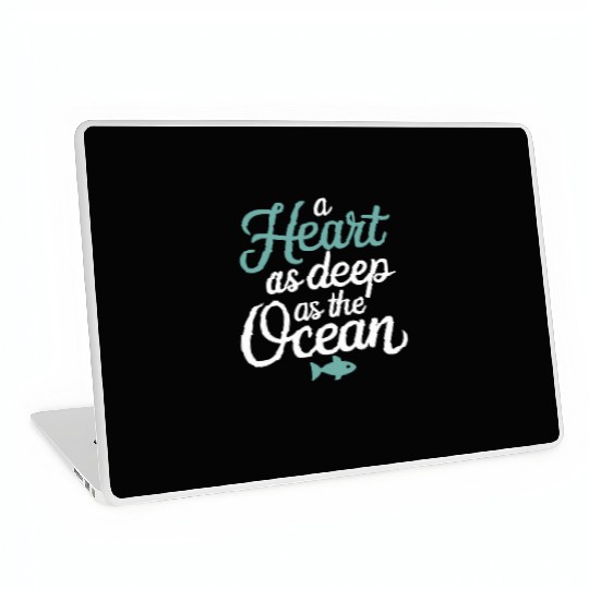 Pisces Zodiac A Heart As Deep As The Ocean Laptop Skins
