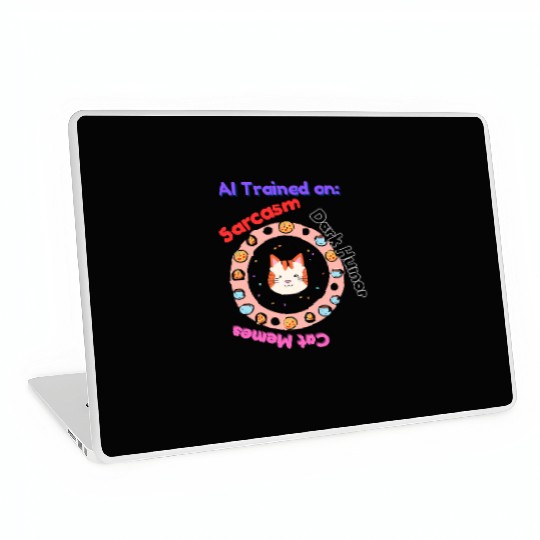 Trained on sarcasm dark humor and cat memes Laptop Skins