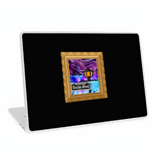 Purple Framed Bourbon Street Lamp Post Laptop Skins