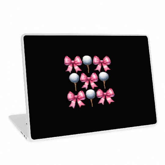 Coquette Bow Golf Ball Mothers Day Golfing Pink Laptop Skins
