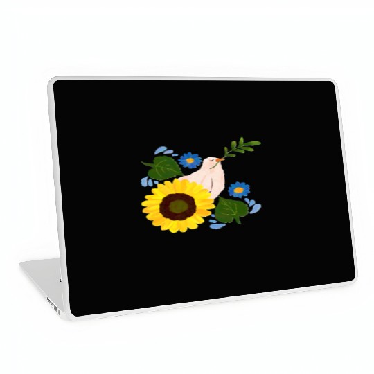 Peaceful Bloom - Dove and Sunflower Harmony Laptop Skins