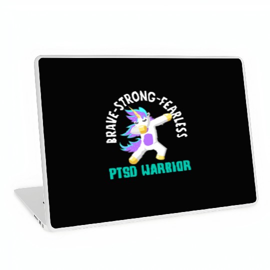 Brave Strong Fearless PTSD Awareness Laptop Skins