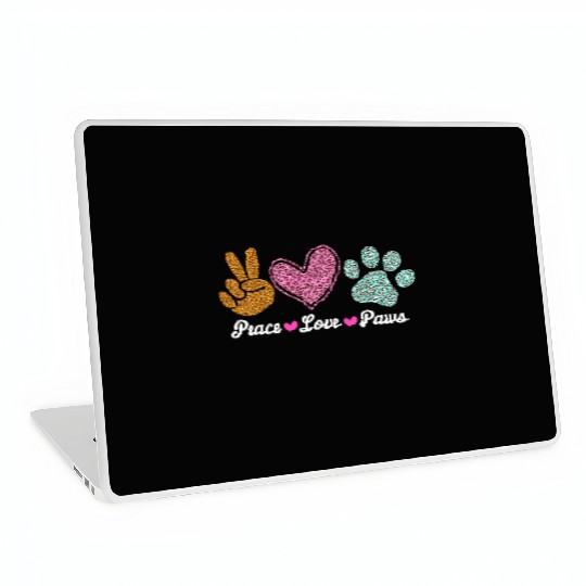 Peace Love Paws Leopard Print Design Laptop Skins
