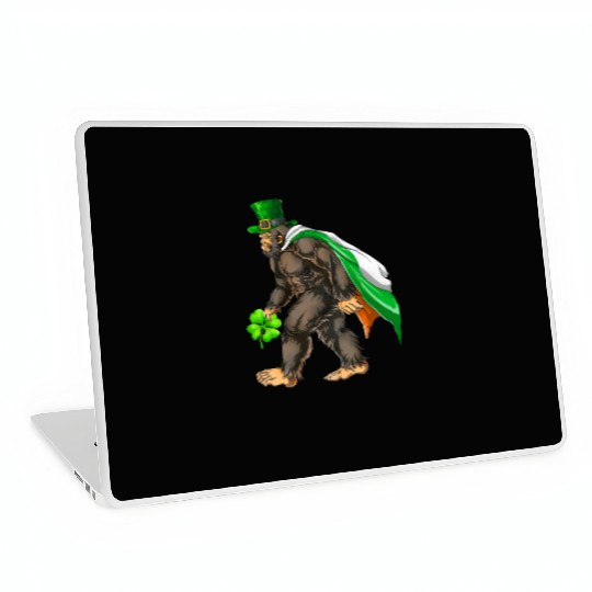 Vintage St Patricks Day Bigfoot Sasquatch Irish Laptop Skins