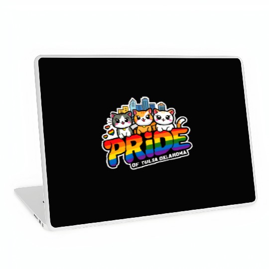 Pride of Tulsa City Oklahoma USA Rainbow Flag Laptop Skins