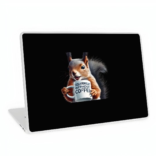 Sassy Squirrel Needs Coffee Laptop Skins