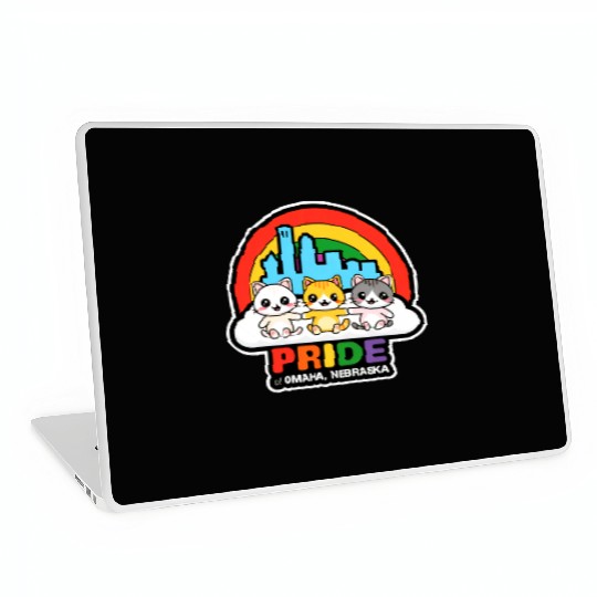 Pride of Omaha City Nebraska USA Rainbow Flag Laptop Skins