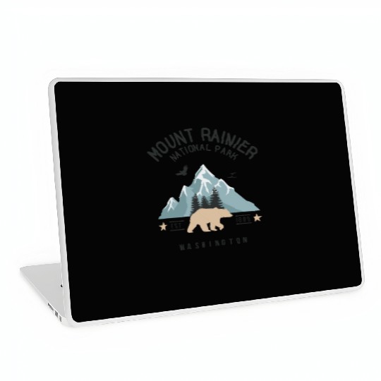 Mount Rainier National Park Est. 1889 Washington Laptop Skins