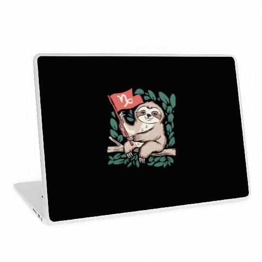 Capricorn Zodiac Sloth Relaxing with Capricorn Laptop Skins