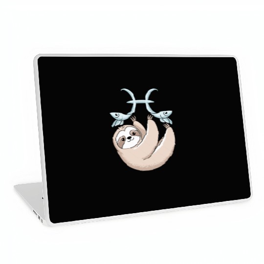Pisces Zodiac Sloth Embracing Your Cosmic Calm Laptop Skins