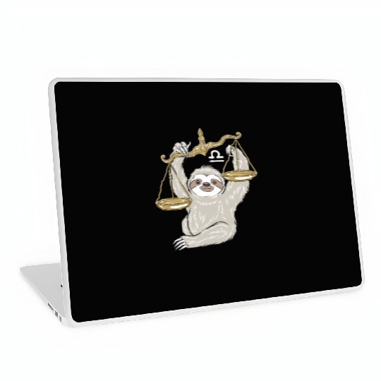 Charming Libra Zodiac Sloth Balancing Serenity Laptop Skins