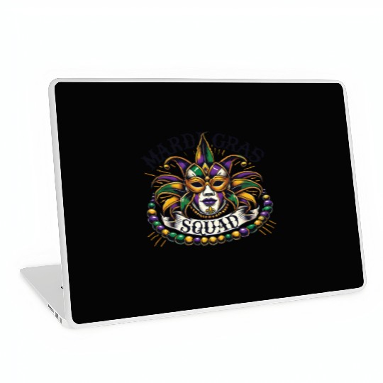 Mardi Gras Squad Mask Beads Festival Spirit Laptop Skins