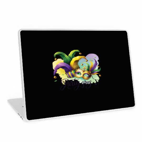 Mardi Gras Party Gras Mask And Jester Hat Laptop Skins