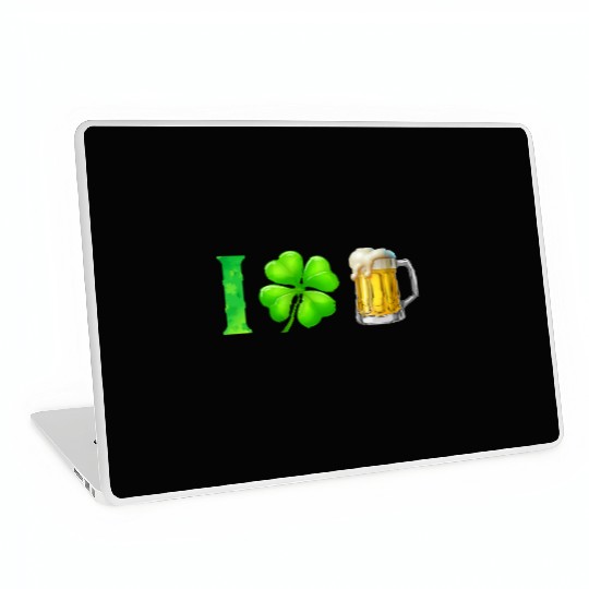 I Shamrock Beer Funny St Patrick's Day I Love Beer Laptop Skins