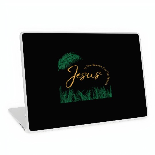 Jesus Is The Reason For The Season - Gold Text Laptop Skins