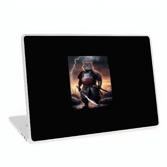 Japanese Cat Samurai Cat Laptop Skins