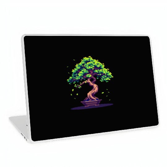 Pixel Bonsai Tree – Retro Nature Serenity Laptop Skins