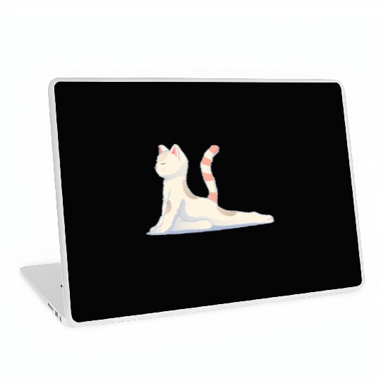 Cat in meditative yoga pose Laptop Skins