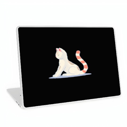 Cat in meditative yoga pose Laptop Skins