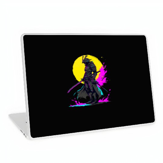 Cyberpunk Samurai Warrior Neon Art Design Laptop Skins