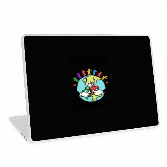 Everyone Communicates Differently Smiling Earth Laptop Skins