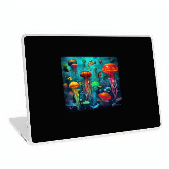 Jellyfish atomic and neon. Laptop Skins