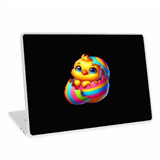 Cute Chick Cartoon Colorful Easter Egg Hatching Laptop Skins