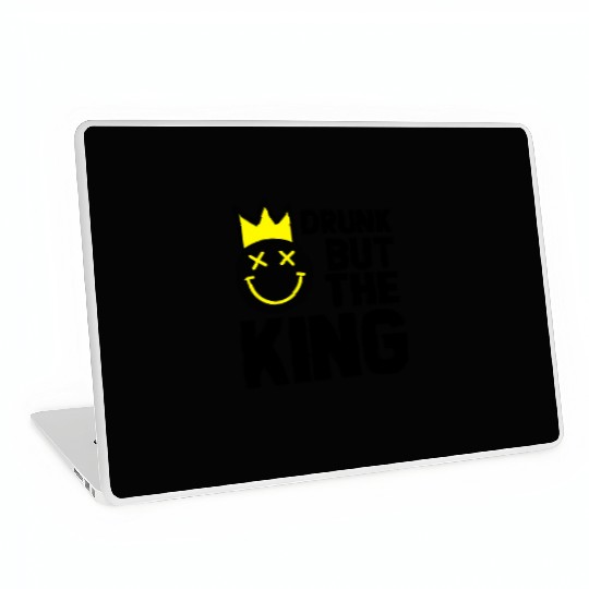 Drunk But The King Funny Party Outfit Laptop Skins