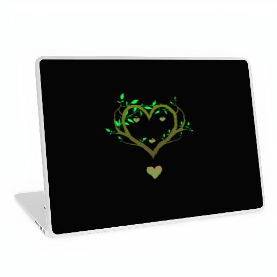 Nature Heart Tree | Green Love Botanical Art Laptop Skins