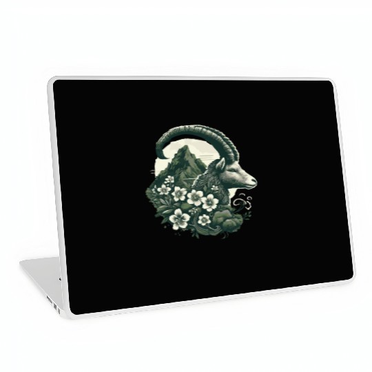 Capricorn Zodiac Sign - Mountain Goat Astrology Laptop Skins